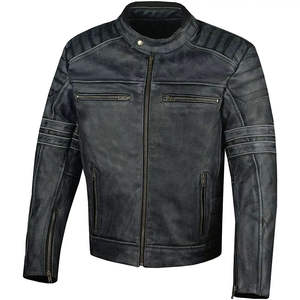 Veste d'hiver longue et fine en cuir et toile pour homme avec fermeture éclair et poches, style personnalisé - Product Image 6