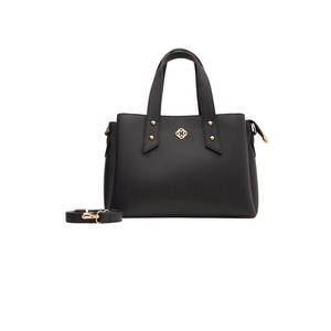 Sac à main en cuir de vache noir - Product Image 1