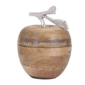 Urnes de crémation en forme de pomme en bois pour cendres Urnes en bois naturel Fournitures funéraires Urnes de crémation de style moderne - Product Image 1