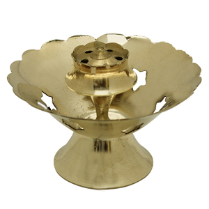 Meilleure qualité, vente en gros, support de bâton d'encens en laiton avec base de collecte de cendres, chien religieux hindu, pooja agardan pour la maison et le temple - Product Image 1