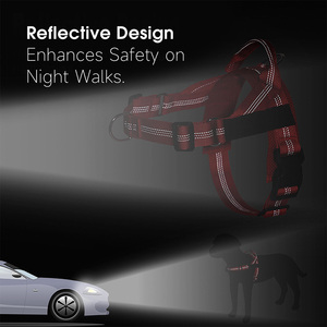 Arnés reflectante personalizado <span class=keywords><strong>para</strong></span> <span class=keywords><strong>perros</strong></span> con logo, ajustable, sin tirones, con clip frontal y <span class=keywords><strong>correa</strong></span> minimalista. - Product Image 5