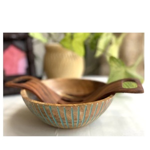 Cuenco para servir dulces de madera impresa esmaltada Cuenco esmaltado pulido y textura natural hogar Restaurante Cuenco hecho a mano Venta al por mayor India - Product Image 6