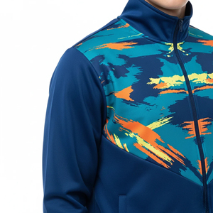 Custom Men's Sporty Two-Piece Tracksuit Set <b>Zip</b>-<b>Up</b> <b>Jacket</b> & Slim Fit Pants Printed Casual Activewear OEM Wholesale - Product Image 5