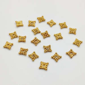 Cuentas espaciadoras cuadradas de 5x1mm chapadas en oro, plata y oro rosa, suministros para la fabricación de joyas, cuentas planas de cobre y acero - Empaquetadas en bolsa - Product Image 2