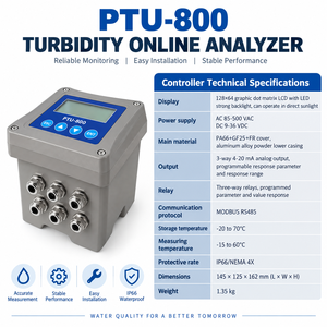 Analyseur de turbidité numérique <span class=keywords><strong>FUNEL</strong></span> PTU800 POM avec capteur RS485 Modbus pour le traitement de l'eau, 0,01-4000 NTU, précision de 5 % - Product Image 6