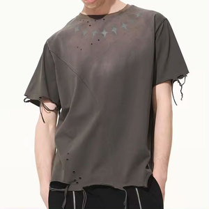 Nueva llegada Street Wear Hombres Camiseta de algodón 250 GSM Nueva moda Exclusivo Diseño en bruto Camiseta Proveedor de Pakistán 2024 - Product Image 5