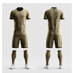 Uniforme de Fútbol Verde Esmeralda, Conjunto de Camiseta y Pantalones Cortos Topográficos, Ropa Deportiva para Equipos Atléticos - Product Image 2