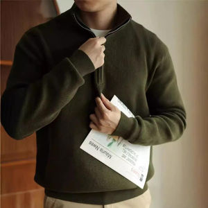 Pulls à demi-zip de haute qualité pour hommes, sweat-shirts à quart de zip pour l'automne, 50% coton 50% polyester, logo personnalisé, service OEM - Product Image 4