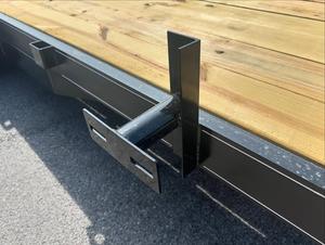Remolque de plataforma de doble eje, remolque de carga de aluminio con rampa, remolque utilitario UTV de 7x14 pies, remolque de carga con barandas laterales - Product Image 4