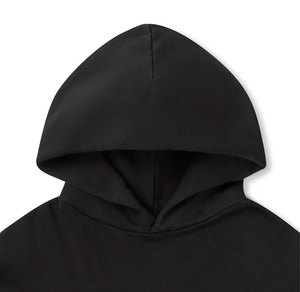 Sweat à capuche lourd 100% coton pour hommes avec logo de broderie personnalisé en polaire vierge sans ficelle sweat à capuche surdimensionné unisexe vente en gros - Product Image 4