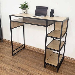 Wooden/Metal Standing <b>Desk</b> with Integrated <b>Shelves</b> for Home Office (STD68040) - Product Image 4