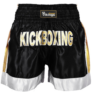 Pantalones cortos de kickboxing negros y amarillos personalizados de alta calidad - Product Image 1