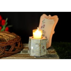 เชิงเทียนทีไลท์ทำจากทองเหลืองไข่มุกสำหรับตกแต่งบ้านโถเทียนคอนกรีตไม่เหมือนใครสำหรับตกแต่งบ้านคริสมาสต์รอมฎอนของขวัญสำหรับศูนย์ - Product Image 3