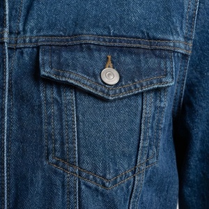 Veste en jean décontractée personnalisée pour hommes, grandes tailles, 100% coton, option logo sur le devant, respirante, veste d'hiver - Product Image 5