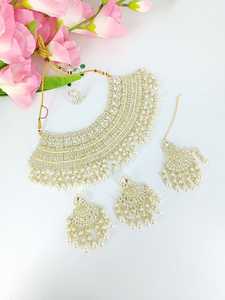 2024 dernière conception femmes haute qualité plaqué or perle collier ras du cou ensemble pour les femmes - Product Image 4