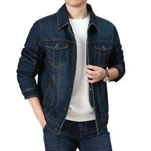 Veste en jean décontractée de haute qualité pour hommes, tissu en toile de coton à boutons extensibles, personnalité de la rue, design à trous à la mode, de grande taille - Product Image 2