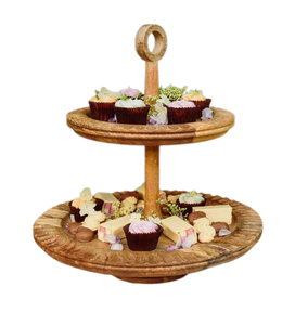 Stylish Designer Rounded <b>Wooden</b> <b>Cake</b> Stand Hot Selling New Look for Birthday Christmas & Anniversary Parties - Product Image 4