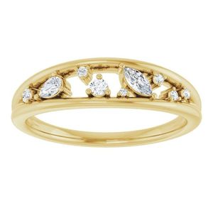Anillo Stuller de Oro Blanco de 14K con Espacio Negativo 124185:601P, Incrustaciones de Zirconia con Corte Marquesa Ovalado y Patrón Geométrico para Compromiso - Product Image 3