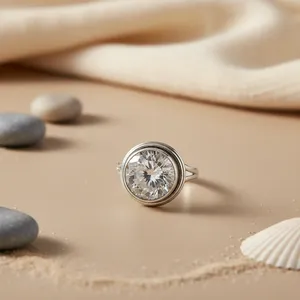 Anillo Romántico de Plata de Ley 925 con Circonita Cúbica Geométrica para Mujer, Platino, Corte Esmeralda, Diamante, Rodio, para Regalos de Promesa - Product Image 1