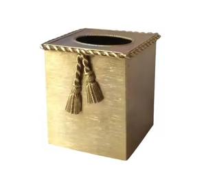 Diseño de tendencia, caja de pañuelos de Metal de Color dorado de calidad fabulosa, recién llegado, forma personalizada, Decoración de mesa para fiesta de boda, servilletero - Product Image 1