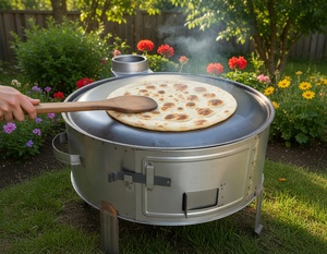 Horno Tandoor Tradicional de Metal Dorello, a Leña, Hecho a Mano, Ecológico, para Cocinar y Hornear al Aire Libre, Estilo Rústico Turco - Product Image 1