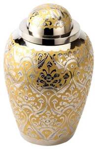 Urnes en laiton de conception exclusive avec des urnes de crémation de conception en métal de cuivre argenté de qualité standard élevée - Product Image 2