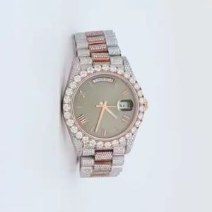 Montres Icedown automatiques de luxe en acier inoxydable Meilleur cadeau de mode VVS Moissanite Diamant Verre Cadran Fenêtre pour les femmes - Product Image 1