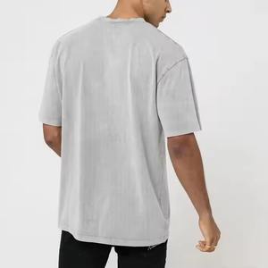 เสื้อยืดโอเวอร์ไซส์ลายฟอกสีสำหรับผู้ชาย ไซส์พลัส เสื้อผ้าออกกำลังกายผู้ชาย ผ้าฝ้าย 100% ปรับแต่งได้ เสื้อสไตล์วินเทจ แฟชั่น - Product Image 2