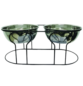 ชามใส่น้ำสำหรับสุนัขชามอาหารสัตว์เลี้ยงทำจากสเตนเลสเกรดพร้อมขาตั้งเหล็กสำหรับตกแต่ง - Product Image 5