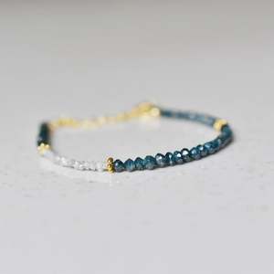 Bracelet en diamant bleu, bijoux en argent rempli d'or 18 carats, bracelets élégants - Product Image 6