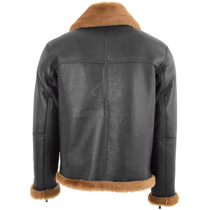 Wholesale Leather <b>Shearling</b> <b>Jackets</b> <b>For</b> <b>Men</b> Casual Style Custom Logo Available - Product Image 2
