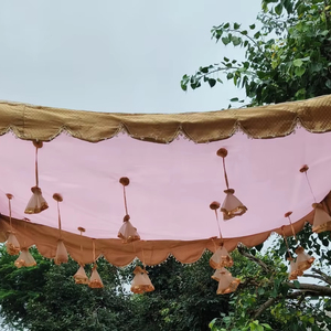 Hermosa Tela Latkan Chadar para la Entrada de la Novia, 4 Varillas para Sostenerla, Decoración de Boda Islámica, Boda Tradicional Sikh - Product Image 1