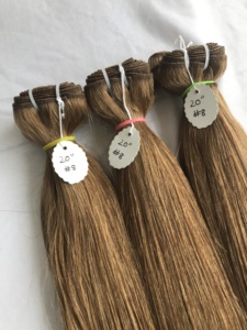 Top Mejor calidad 20 "#8 Color Straight Wholesale's Bundle's Raw Indian Temple Directo de India Machine Double Weft Human Hair's - Product Image 4