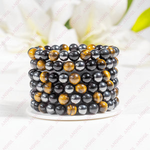 Bracelet perlé de qualité supérieure, triple protection, énergie négative, bouclier énergétique, guérison, méditation, pour un usage quotidien - Product Image 1
