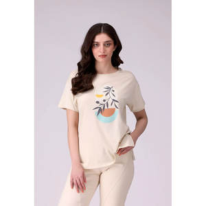 T-shirt surdimensionné pour femmes T-shirts graphiques col rond été manches courtes coupe ample hauts - Product Image 5