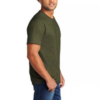 T-shirts Homme Vert Armée 100% Coton Personnalisés OEM Broderie Impression Logo Mode Décontractée Pas Cher Blanc Uni Col Rond Été 2026