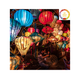 Linternas colgantes de seda auténticas para uso diario en hoteles, estudios y salas de estar artísticas - Product Image 5