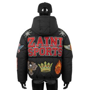 Chaqueta acolchada de Invierno para mujer con estilo, tela de poliéster de alta densidad bordada con logotipo personalizado, chaqueta acolchada negra cálida para mujer - Product Image 2