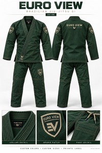 Ensemble de Kimono BJJ Euro View Purple Modèle EV-10 en Coton 100% avec Broderie Durable et Logo Personnalisé en Tissage Perlé - Product Image 3