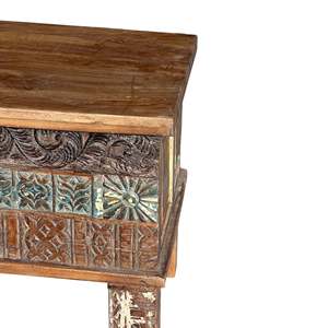 Antique Luxury Carved Wood Dowry Chest <b>Rustic</b> French Indoor Furniture for Home Bar or Living Room - Product Image 6