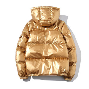 Chaqueta acolchada informal con bordado personalizado de color metálico dorado, longitud Regular con cremallera, abrigo de burbujas de Material cálido para invierno para hombre - Product Image 2