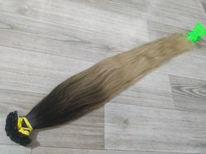 Extensions de cheveux vierges Remy sans nœuds, haute qualité, liens en kératine, pointe plate, lisses, blondes, couleur personnalisée, origine Vietnam - Product Image 5