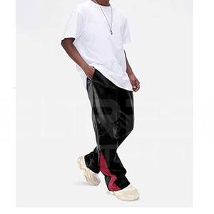 Pantalones informales de cuero de cintura media para hombre, alta calidad, cuero Original 100%, diseño recto curvo a rayas - Product Image 5