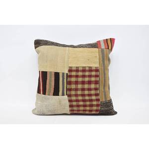 Cojín de lana Beige Kilim de 28x28 pulgadas, lujoso tejido con estampado Floral Vintage, antideslizante, ecológico, extraíble, lavable - Product Image 1