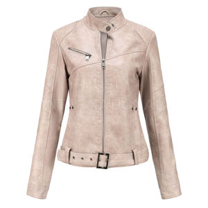 Chaquetas de cuero genuino para mujer de tamaño personalizado de calidad superior transpirables de moda para el invierno precio al por mayor directo - Product Image 1