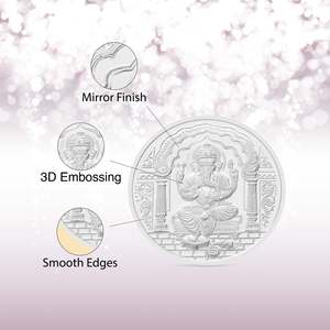 เหรียญพระพิฆเนศสีเงิน 25 กรัม - เครื่องประดับสะสมทางวัฒนธรรม - Product Image 4