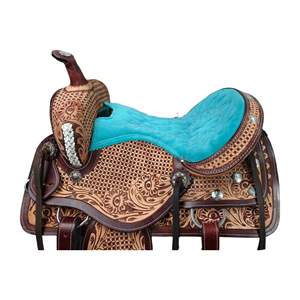 Monturas de carreras de barril de grado superior, venta al por mayor, monturas de caballo occidentales hechas a mano de cuero genuino, tachuelas de rodeo de vaquero a granel directas - Product Image 3