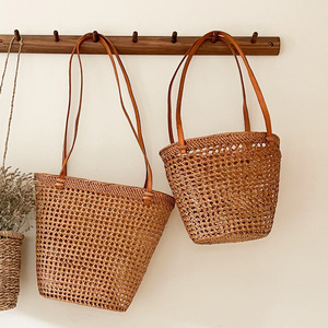 Latest design large capacity tote bag functional rattan totes great deal women purse handbag - Product Image 4