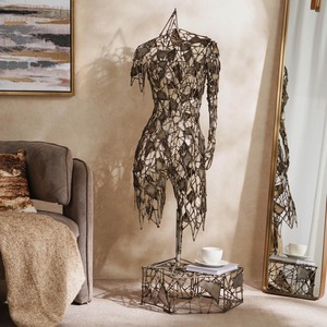 Sculpture abstraite moderne en métal, pièce décorative brillante pour intérieur chic de maison ou de bureau - Product Image 2