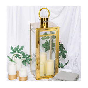 Best Wholesale Prices Exclusive Design Modern <b>Vintage</b> Clear Glass <b>Lantern</b> Copper Finished With Rope Handle Best Price Home Decor - Product Image 4